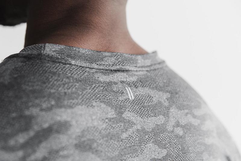 Men's Nobull Lightweight Textured Tee (CAMO) Tanks Grey | SG X2554Y